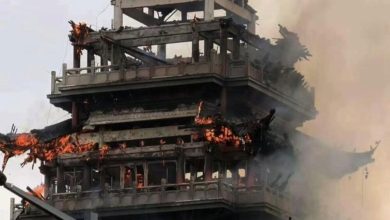 معبد ۱۵۰۰ ساله چین در آتش سوخت